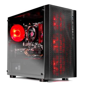 Blaze Gaming PC, Black with Red LEDs