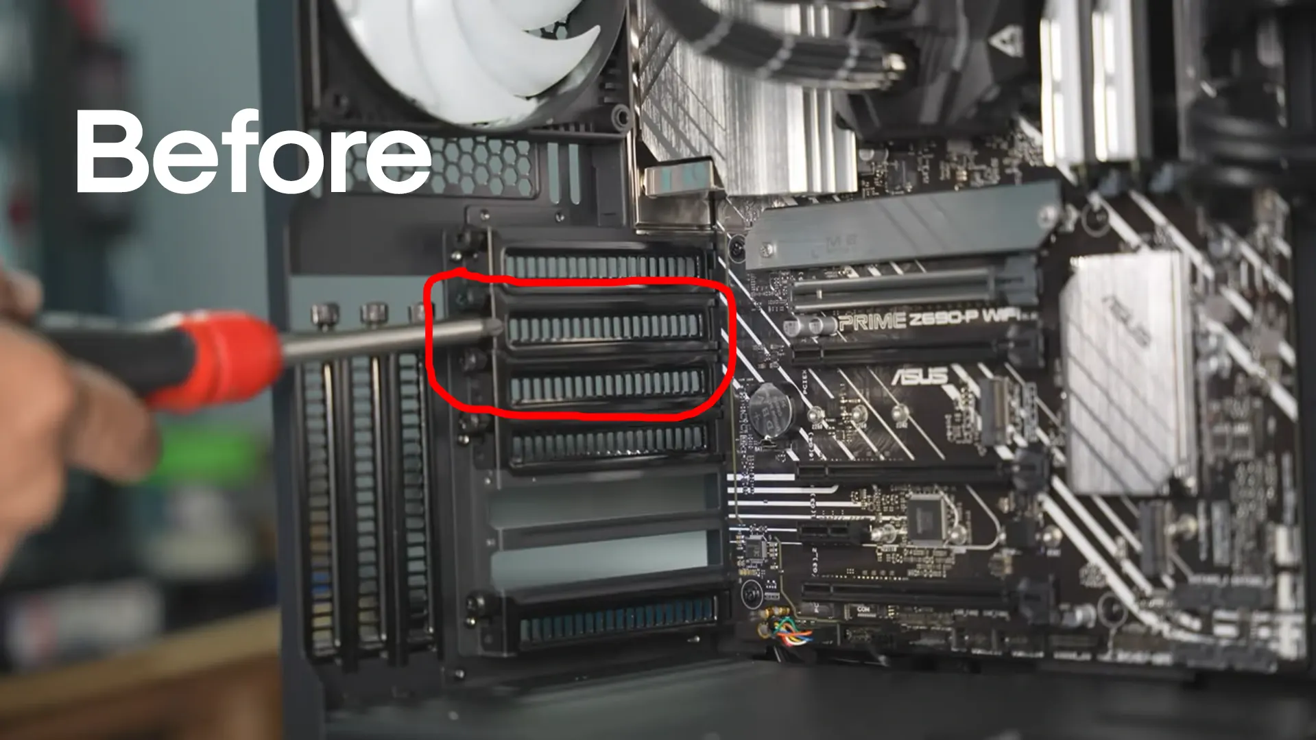 Remove top PCIe Covers