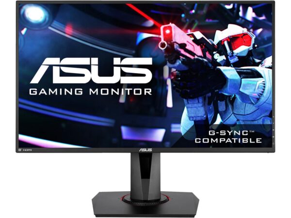 ASUS 27" Full HD 144Hz 1ms Gaming Monitor AMD Free Sync G-Sync Compatible DisplayPort HDMI DVI Asus Eye Care with Ultra Low-Blue Light & Flicker-Free Built-in Speakers LED Backlit VG278Q