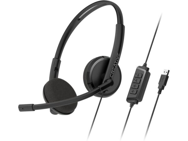 Creative HS-220 USB On-Ear Headset with Noise-Cancelling Mic and Inline Remote